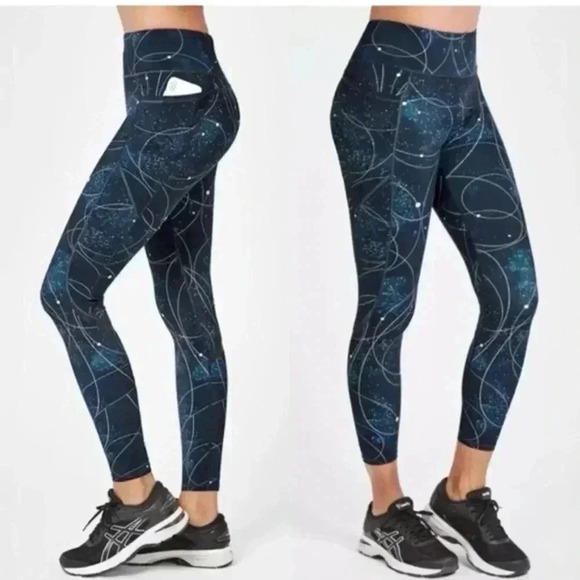 Sweaty Betty Zero Gravity Leggings Galaxy Print 7/8 Length Celestial Space XS - Picture 1 of 3
